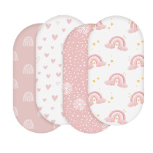 Soarwg Kids Moses Basket Sheets 82X41cm, Baby Bassinet Sheets Pram Sheet Fitted