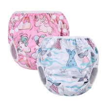 Vicloon 2 x Reusable Washable and Adjustable Anti-Leak Waterproof Waterproof Diapers for Baby Girls and Boys (Pink+Blue)