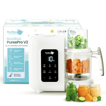 BooBoo PuréePro 5 in 1 Baby Food Maker, Multifunctional Puree Blender Processor, Auto Cooking & Grinding Chopper, Includes Steamer, Bottle Warmer, S