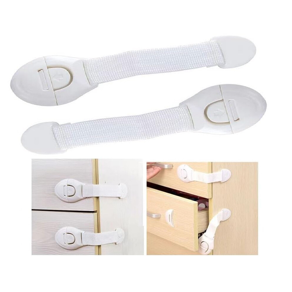 S&D, Child Safety Cupboards Straps Door Locks For Cabinets Drawers Kitchen Toilet Fridge Baby Proofing Kit Easy Installation, Children Childproof Loc Start And Drive Ltd