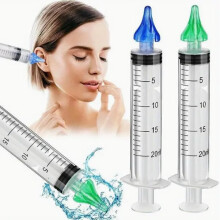 2 Piece Ear Syringe Kit - Ear Wax Removal Tool - Random Colour Ear Syringes for Effective Ear Cleaning - Earwax Removal - Ear Wax Cleaner - Easy Ear