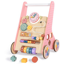 LOL-FUN Wooden Baby Walker for Toddlers 6-12 Months, 10in1 Push Along Walker Toys with Speed Control, Multifunctional Baby Activity Center for 1 Year