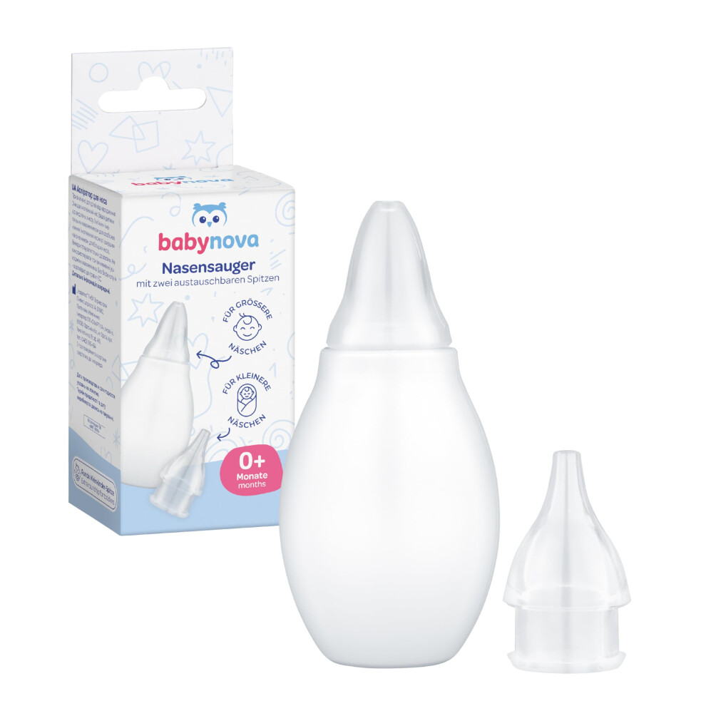 Nasal Aspirator With Two Attachments For Babies And Toddlers - Snot Sucker For Gentle Removal Of Nasal Mucus - Bpa-Free Baby-Nova