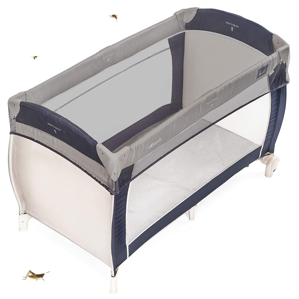 Universal Mosquito Net For Travel Cot, Cot Bed, Playpen Or Bassinet - Fine Mesh Insect Net For Baby, Toddler, Kids - Grey Zamboo
