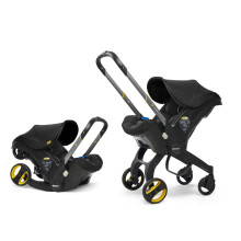 Doona+ Baby Car Seat & Travel Stroller Nitro Black - Convertible 0+ Car Seat and Pram with 5 Point Safety Harness - Ergonomic Pushchair and Travel Sy