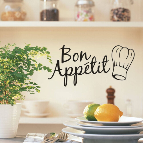 Bon Appetit Vinyl Wall Sticker, Black, 30 x 14 cm 1