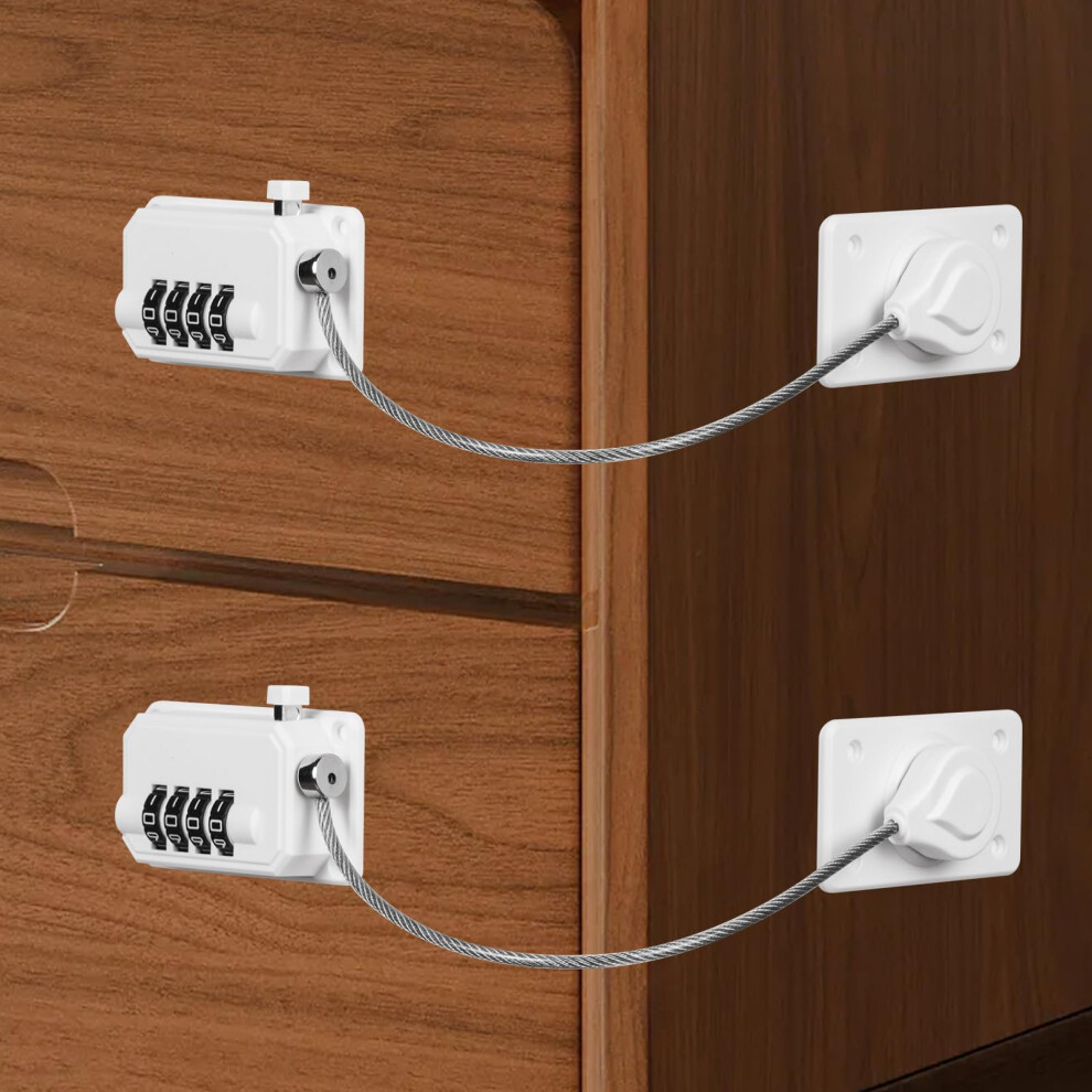 Refrigerator Locks With Password, 2 Pack Fridge Door Locks For Kids Baby Safety, No Drilling Child Cupboard Lock For Kitchen Refrigerator, Cabi Ayesy