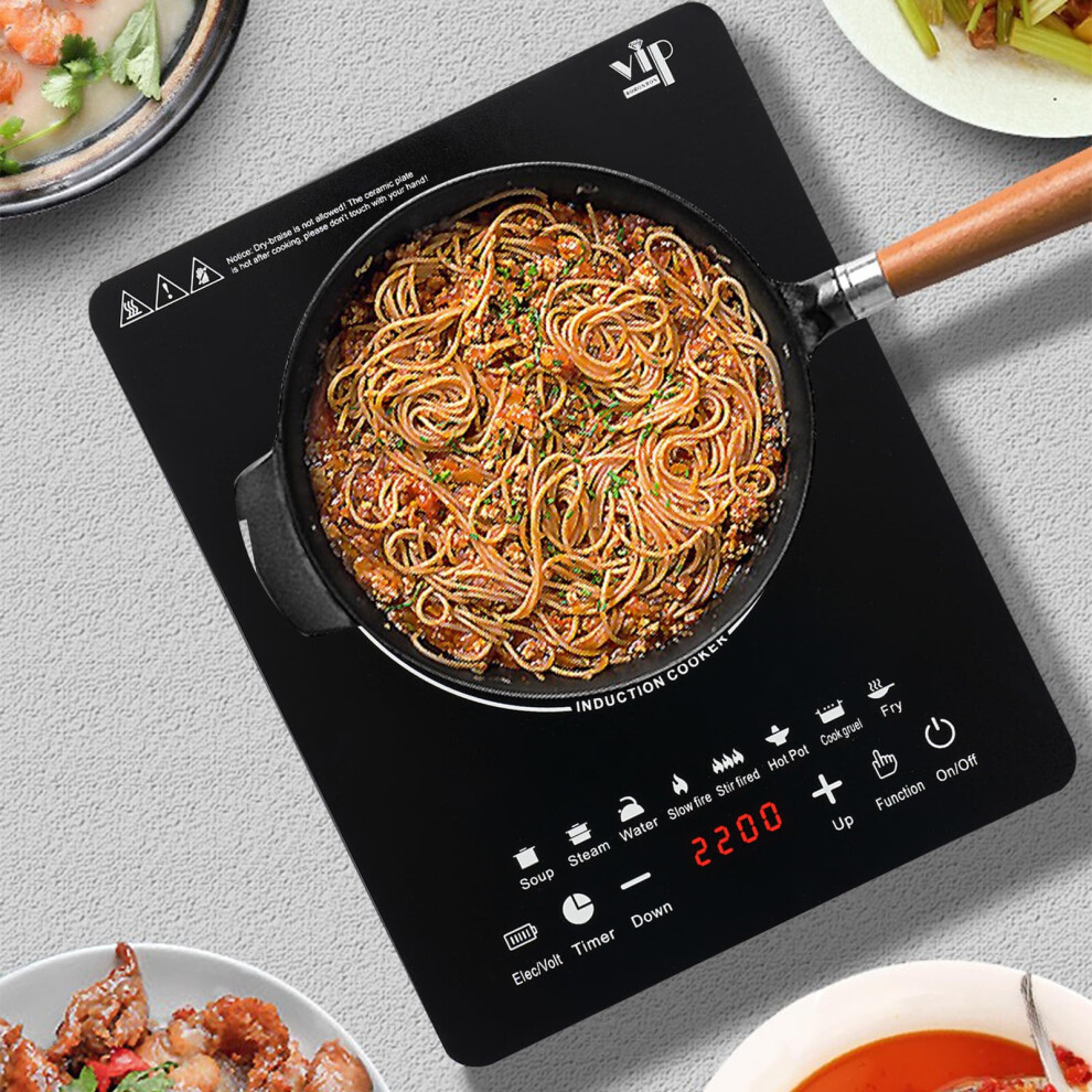Sindipanda Portable Induction Hob 2200W 8 Gears Single Induction Cooker Touch Con