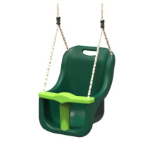 Rebo Baby Swing Seat - Green | OutdoorToys | Soft-touch Ropes, Removable T-Bar, High-Seat Back, Rope Length 150cm, Fits Most Makes of Swing Frame an