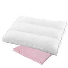Aisawate Child Toddler First Pillow - Ergonomic Sleep Neck Support With Pillowcase for Boys Girls - Three-Dimensional Head Cushion for Cot Bed Travel