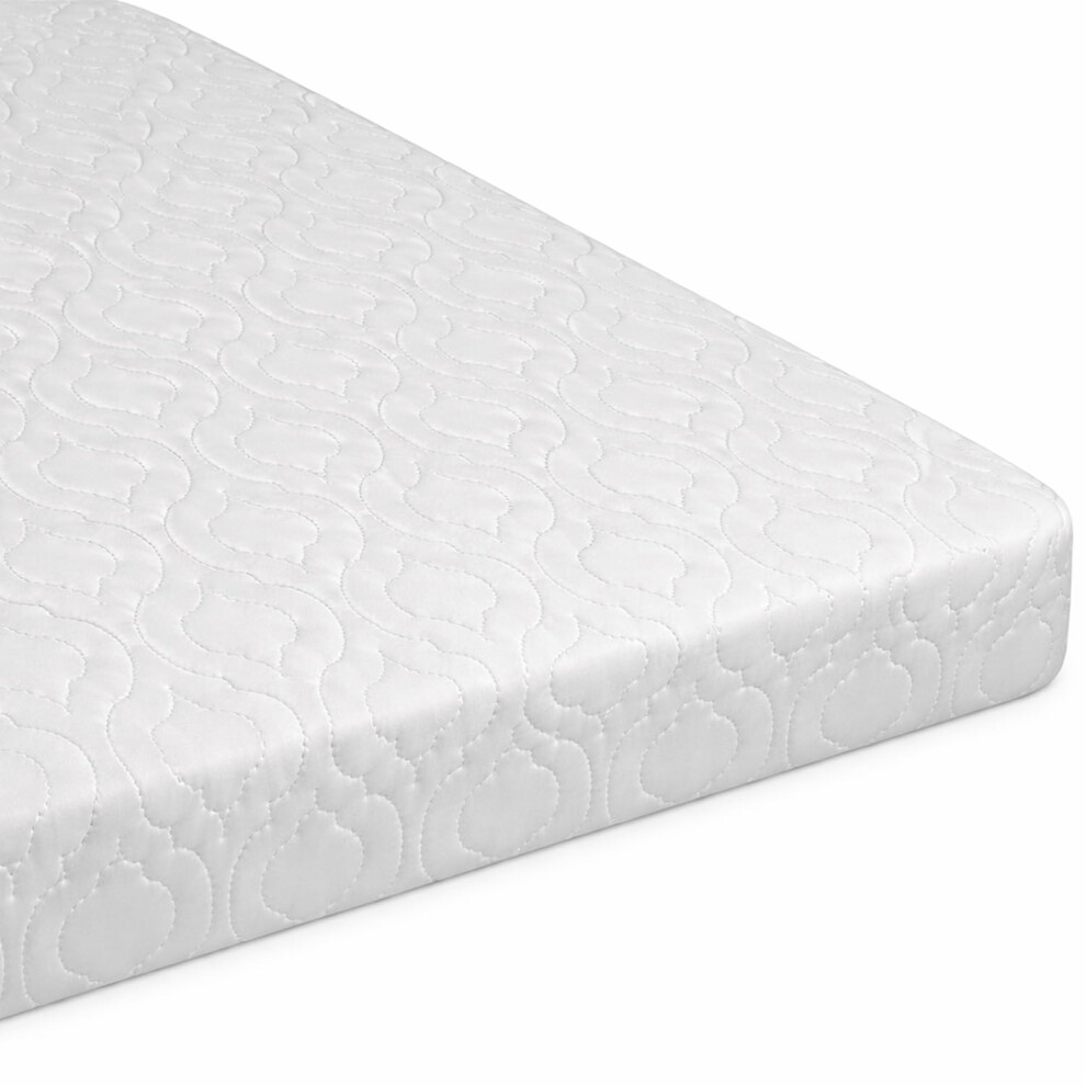Thick Cot Bed Mattress 160X80 Cm - Extra Breathable Baby Toddler Foam Anti Allergy (Fits To Mama & Papa Sizes) Quilted Zip Removable Cover Made White Brillars
