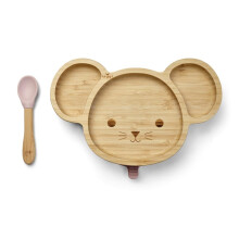 Tiggi Bamboo Baby Plate - Complete Weaning Set, Strong Suction, BPA-Free, Bamboo Plates, Ideal Baby Plate for Easy Feeding and Clean-Up