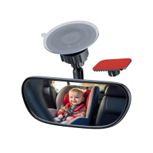 Range Tour Front Windshield Baby Car Mirror 360 Degree Adjustable Wide Angle Convex Rearview for Rear Facing Infant Suction Cup and Adhesive Mount Sa