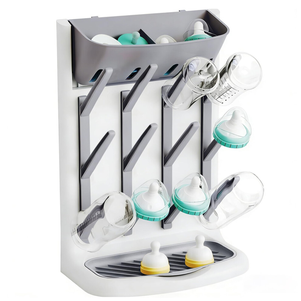 Baby Bottle Drying Rack, Space Saving Vertical Countertop Organiser For Feeding Bottles, Teats, Soothers & Accessories, Bpa-Free Newborn Ess Gourdbro