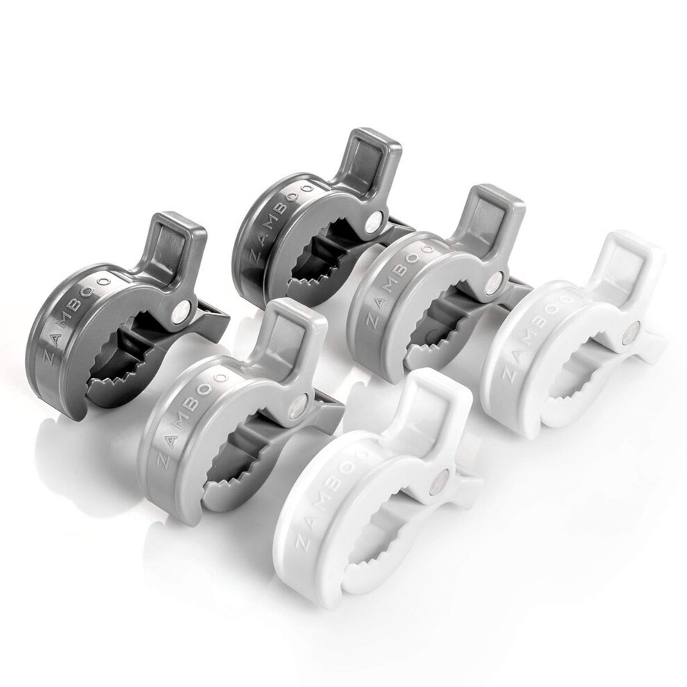 Universal Stroller Pegs 6-Pack - Buggy Clips For Muslins, Toys Or Car Seat Cover - Easy To Attach To Pushchair/Pram Or Infant Car Seat - Multi Zamboo