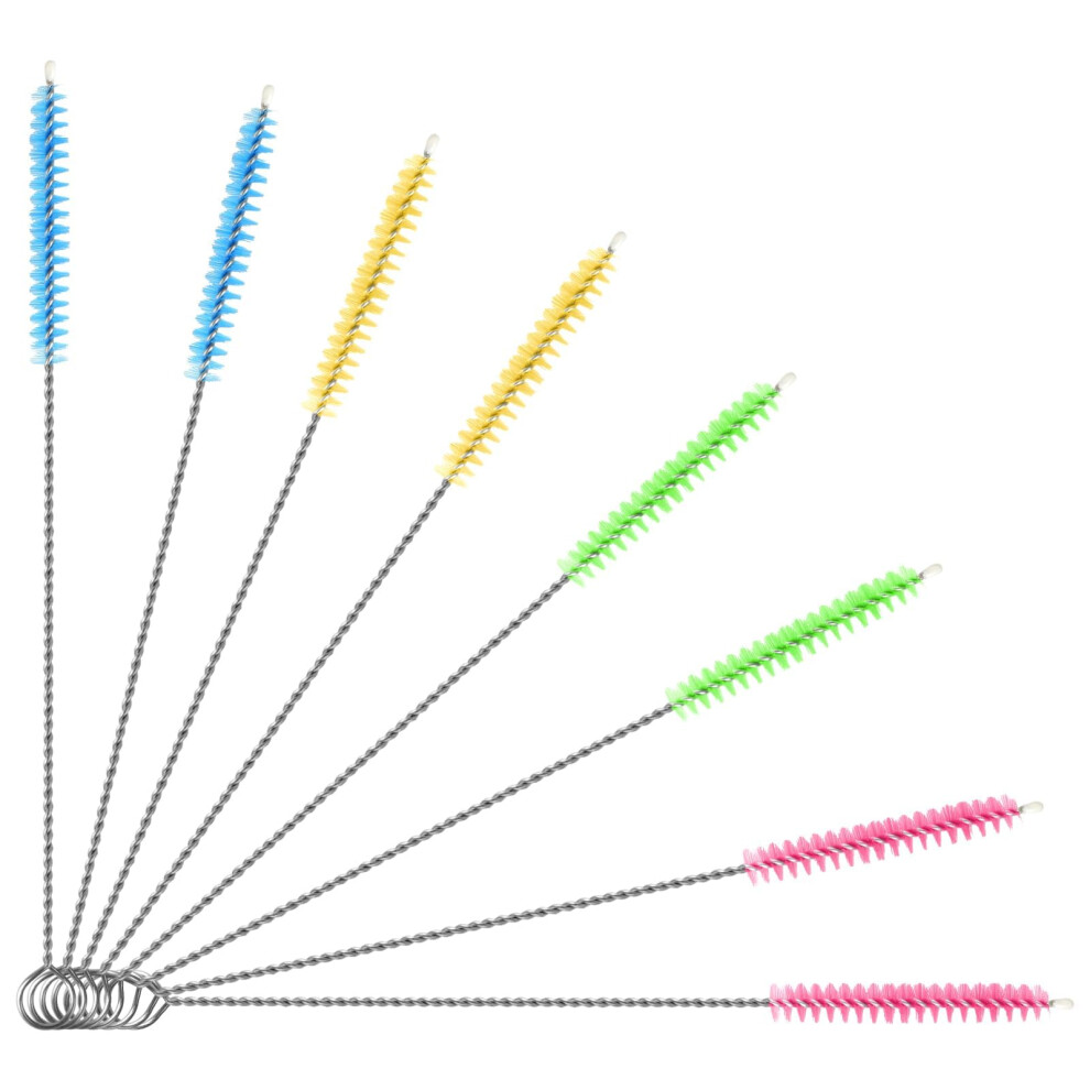 Bottle Brush 8 Pcs Long Cleaning Set: Tube, Kettle Spout, Straw, Nylon Pipe Cleaner For Baby, Flask, Straws Vicloon