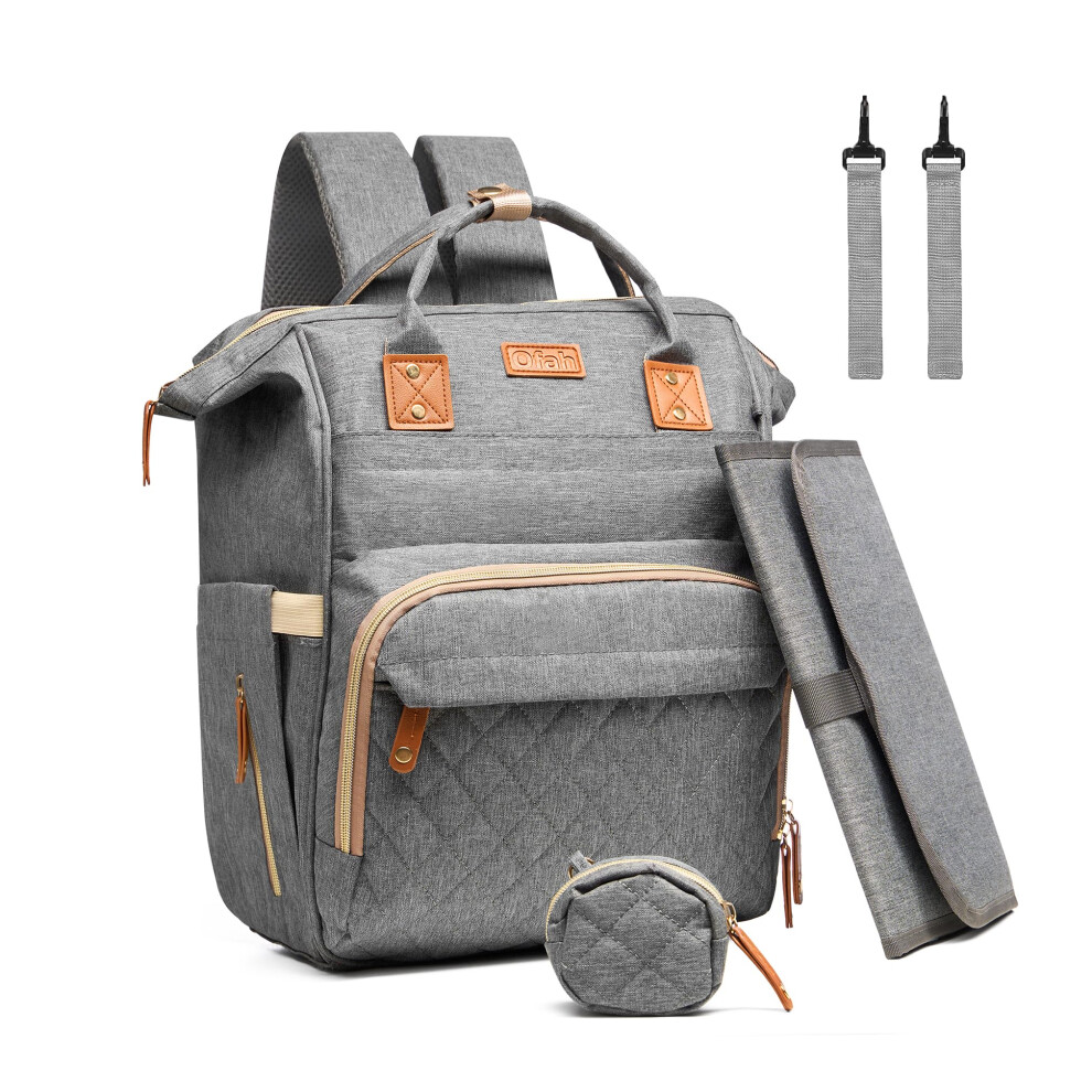 Bordlite Baby Changing Bag Backpack With Usb Port Baby Nappy Changing Backpack Bag With Portable Changing Mat,Stroller Straps, Waterproof Diaper Bags For Mom