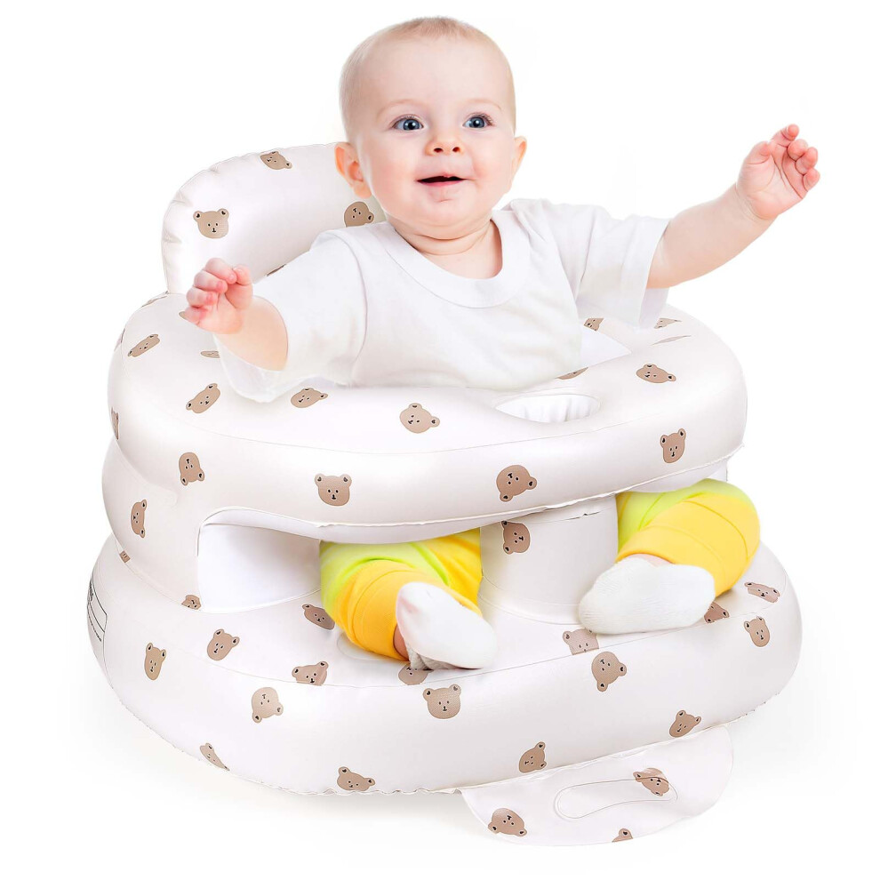 Inflatable Baby Chair, Baby Inflatable Seat For Babies 3 Months And Up, Built In Air Pump Infant Back Support Sofa Toddler Chair For Sitting Up, Baby Xstarg