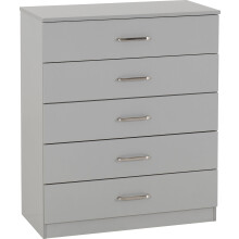 Seconique Dakota 5 Drawer Chest in Light Grey