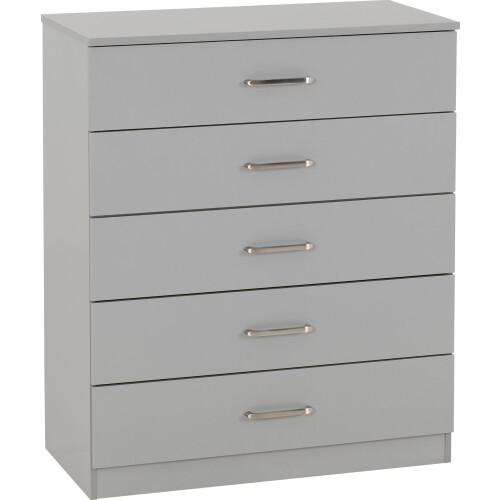 Seconique Seconique Dakota 5 Drawer Chest in Light Grey