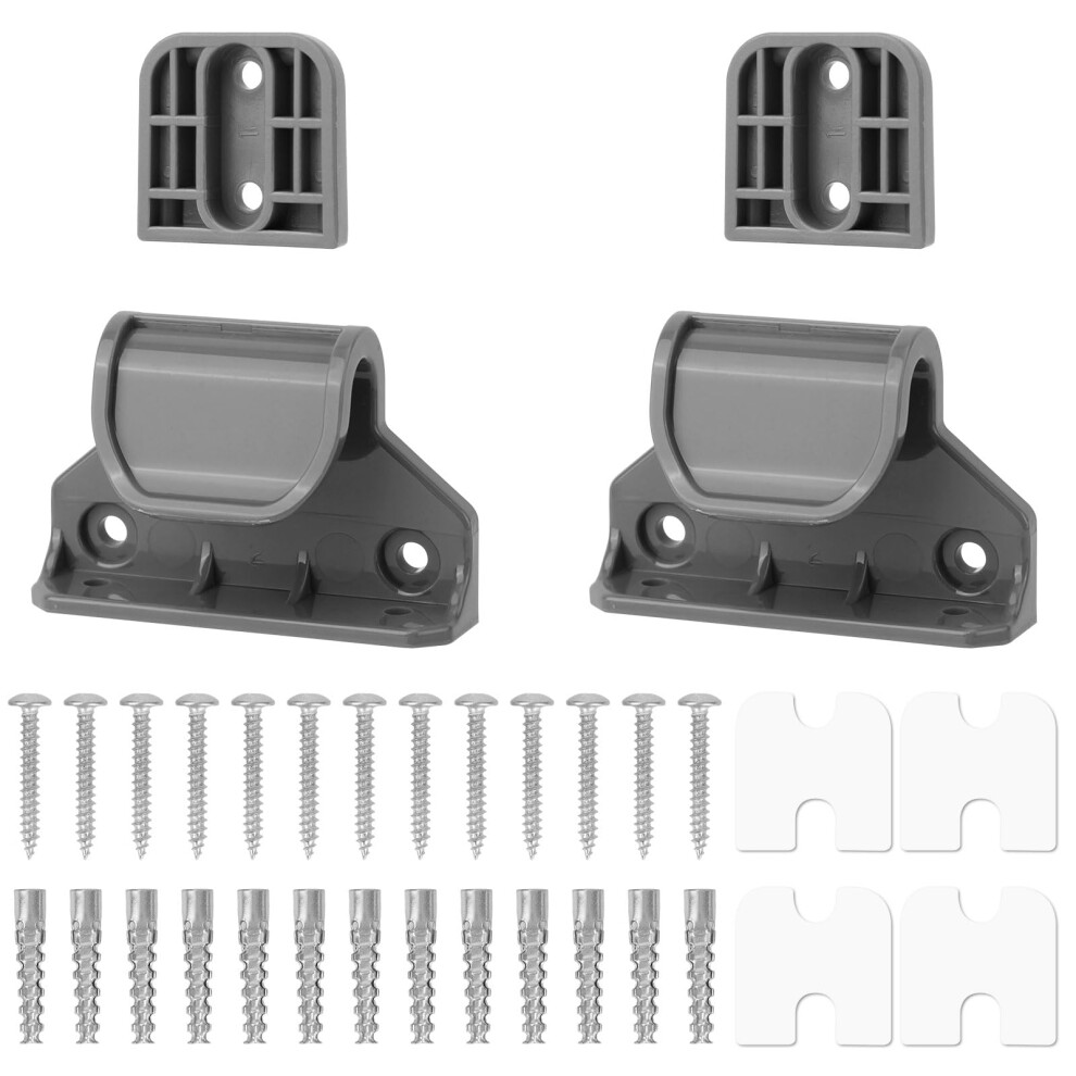 Goktvai Retractable Baby Gate Replacement Parts Kit, Extension Hardware Set With 2 Latches 2 Brackets & Screws For Baby Gate Wall Mounting (Gray)