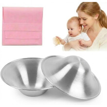 2pcs Silver Nipple Shields for Breastfeeding, 925 Sterling Silver Nursing Cups to Protect and Soothe Sore Nipples, Silver Cups Breastfeeding Nickel F