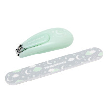 Tweezerman Baby Fingernail Clipper, for Infants, Babies and Toddlers, Non Slip Handle, with Matching Night Sky Nail File (Pack of