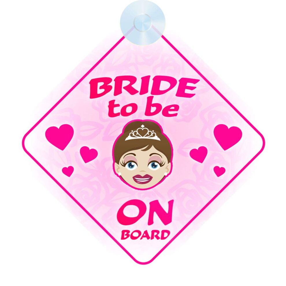 Mybabyonboard Uk Bride To Be On Board Car Sign For Upcoming Wedding Gift Or 'Hen Do' Non Personalised Character Theme Qg Ltd