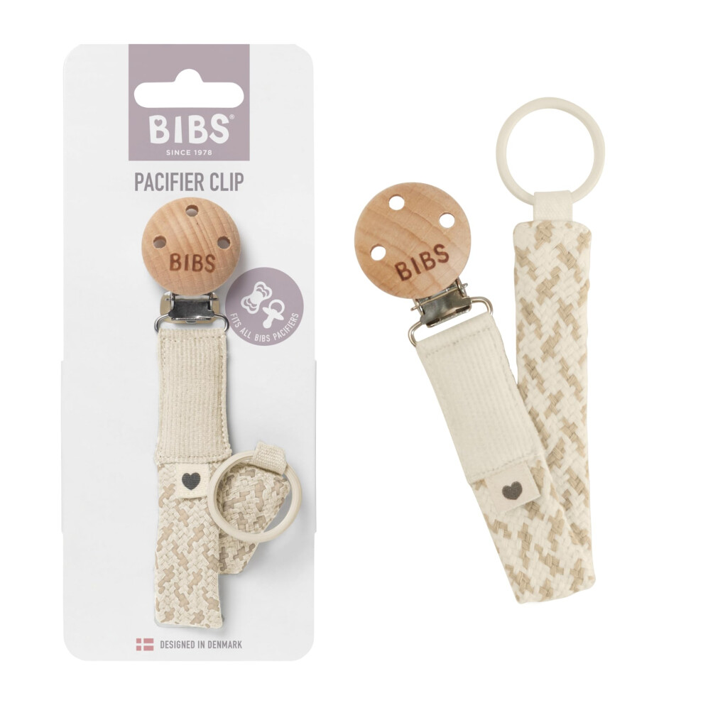 Bibs Pacifier Clip. Pacifier String. Organic Cotton. Danish Design. Organic Cotton String, 0-36 Months Ivory/Vanilla