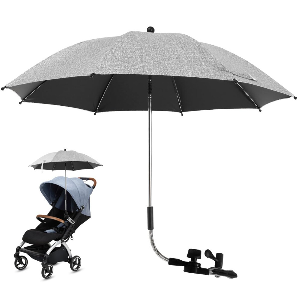 Baby Pram Umbrella 360 Uv Protection Parasol For Pram Universal Pram Parasol With Adjustable Clamp & Flexible Arm For For Pram, Stroller, Nihuifdpy
