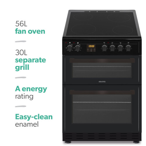 electriQ 60cm Electric Cooker - Black 1