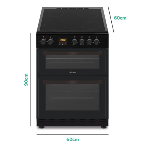 electriQ 60cm Electric Cooker - Black 2