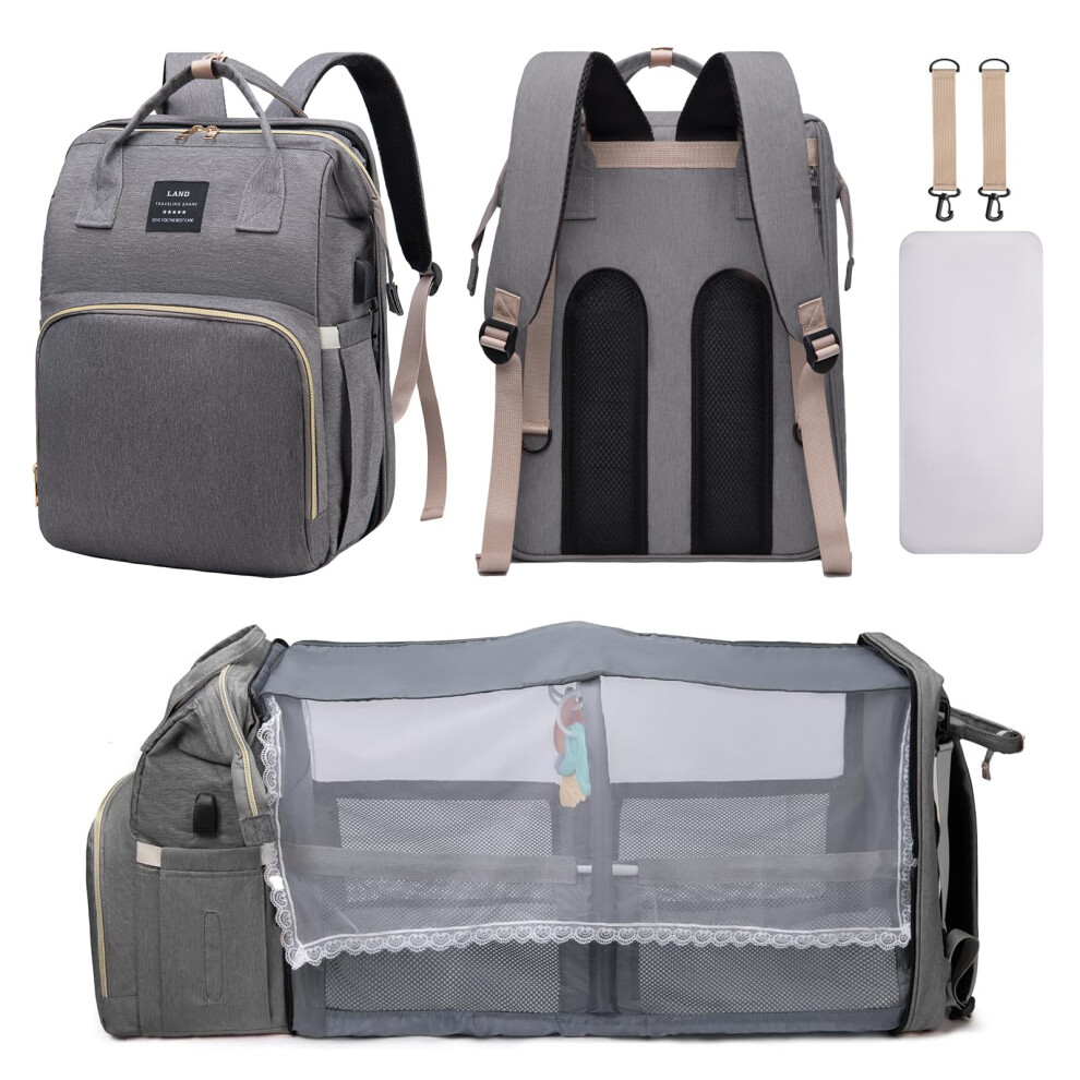 Diaper Bag Backpack, Multifunctional Baby Diaper Bag, M Grey Afdlldqm