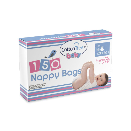 Cotton Tree Essential Fragranced Nappy Bags, 150Pk