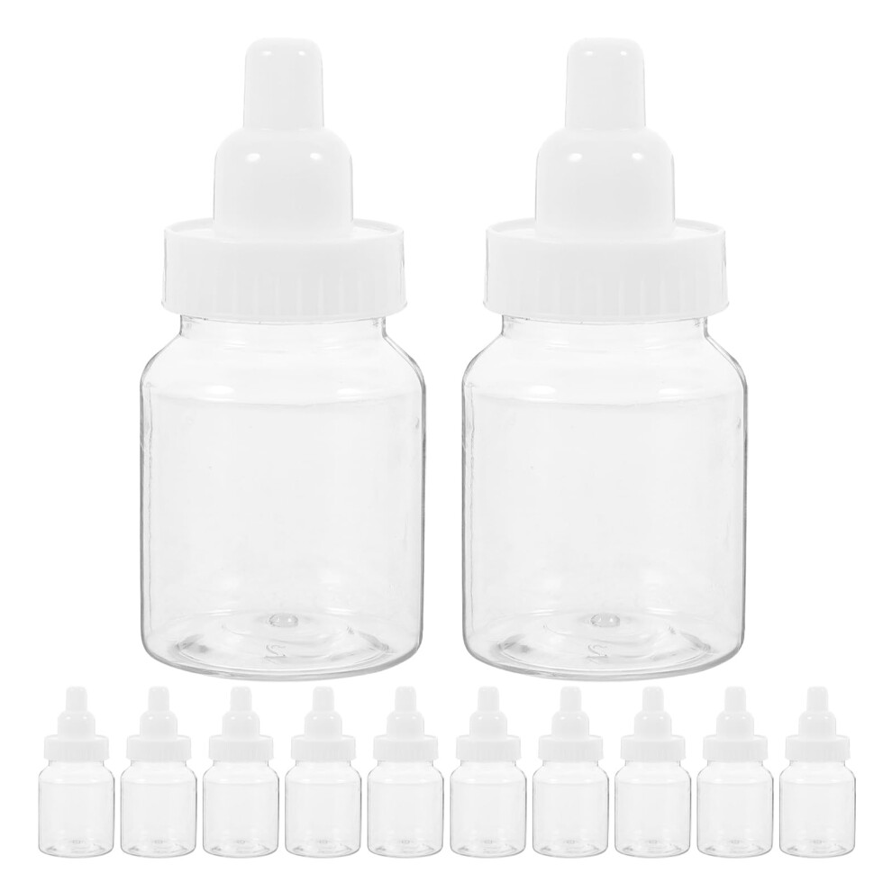 Mini Baby Bottles, 12Pcs Baby Bottle Shower Favor Mini Plastic Candy Bottle Milk Bottle Feeding Bottle Piggy Bank Treat Box For Baby Shower Fa Ciieeo