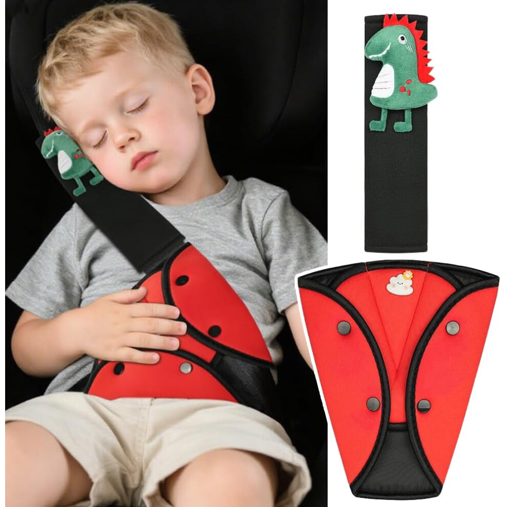 Uraqt Car Seat Belt Pads, 2Pcs Universal Car Seatbelt Adjuster For Kids With Cartoon Animals, Comfortable Seatbelt Shoulder Cushion Set For Travel, D 35536659