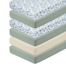 6 Pack Next to Me Crib Sheets Bassinet Sheets Soft Muslin Cotton Fitted Compatible with Chicco Next2Me & Maxi-Cosi Iora Mattress for Baby Comfort,or