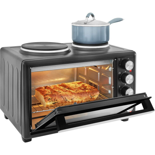 Beko Beko MSH28B Mini Oven and Hob, 18/8 Stainless 1