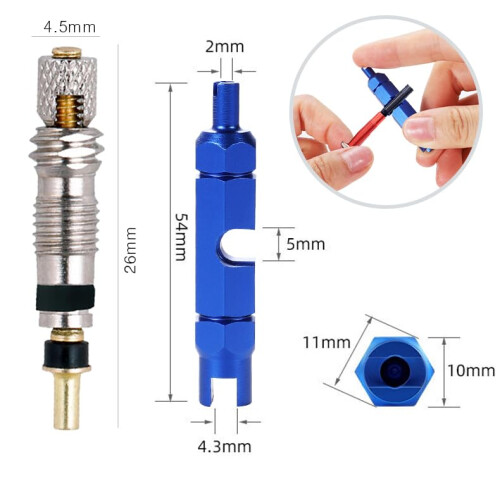 10pcs Presta Valve Cores Replacement Bicycle Presta Valve Remover Tool Kit 1