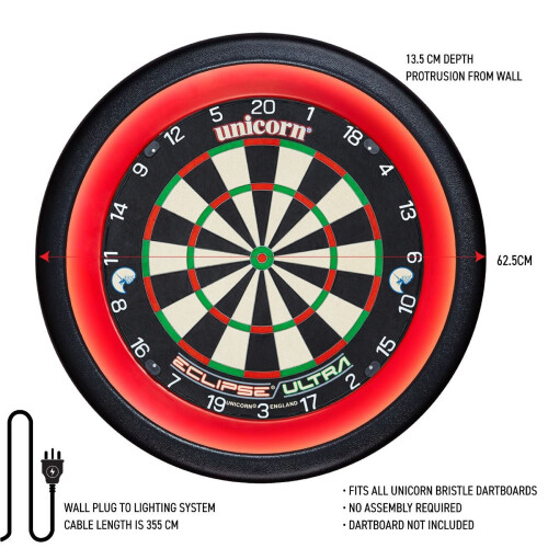 Unicorn Solar 2 Pro Illuminated Dartboard Surround Lighting System 360Â LED Non Glare Illumination 1