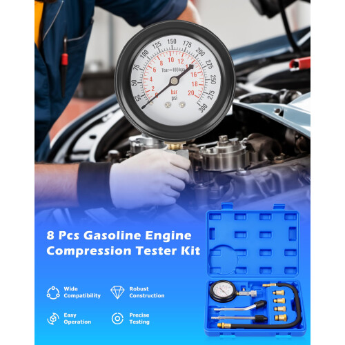 Professional Petrol Engine Compression Tester Kit Set for Automotives 1