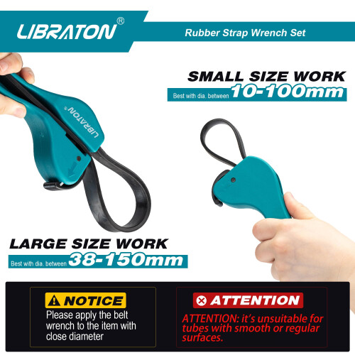 LIBRATON Strap Wrench, 2PCS Universal Rubber Strap Wrench Set 1