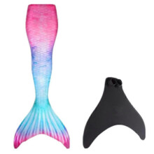 (Child 8, Gradient pink) Durable Adult Mermaid Tail with Monofin, Ideal for Water Swimming Fun