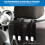 ANBEEISS 4 Pcs Leather Car Seat Back Double Hooks Organiser, Black 6
