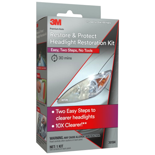 3M 3M Auto Restore and Protect Headlight Restoration Kit, Clearer 1