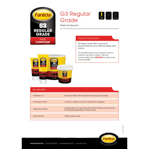 FARECLA G3 Rubbing Compound Regular Cutting Paste 400g Tube Car 2