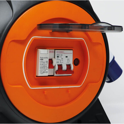 Maypole 230V 10A Mobile Mains Roller Power Unit with USB and Built in 1