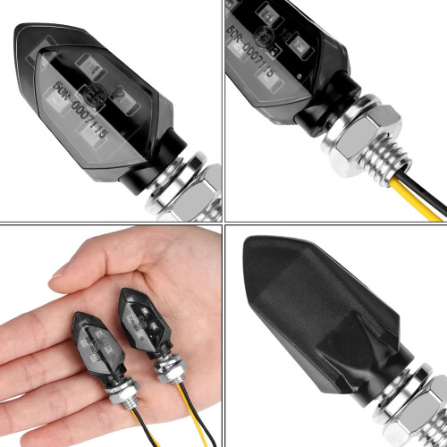 LOPHE 2PCS Universal Motorbike Indicators, 5LED Mini Waterproof 2