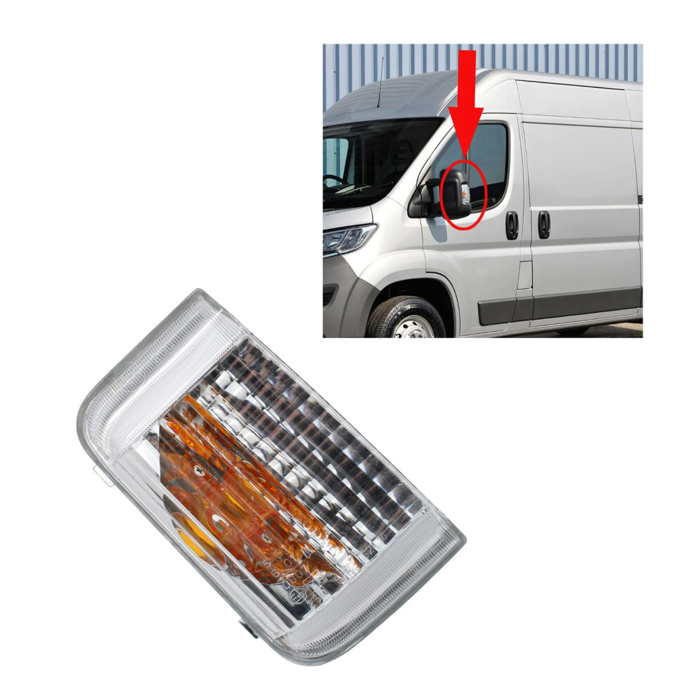 Biaren Door Wing Mirror Indicator Lens Clear Left Passenger Side For Peugeot Boxer Fiat Ducato Citroen Relay 6325H0 6325H3 5051226509711