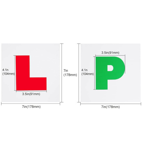 Onarway Learner Plate, Self Adhesive Red L Plate and Green P Plate 4 1